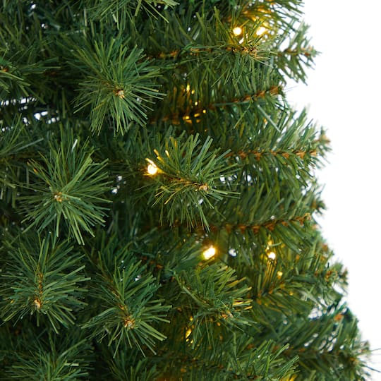 3ft. Pre-Lit Green Artificial Christmas Tree, Warm White LED Lights